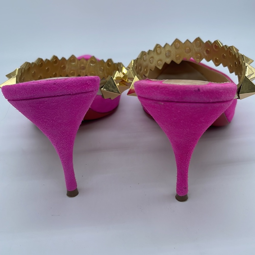 Christian Louboutin Hot pink Planet Choc 80 Suede Mule Pumps 38.5 - Picture 7 of 10